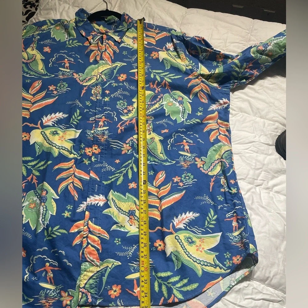 Ralph Lauren XXL Tall Classic Fit Hawaiian Long Sleeve Colorful  Shirt - Picture 6 of 7